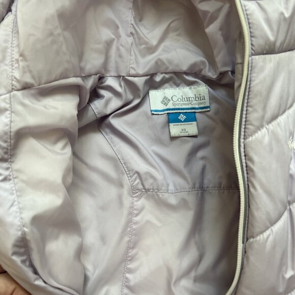Columbia Girls Puffer Hooded Jacket Size xs Full Zip Up Kids Puffer Coat - Picture 4 of 5
